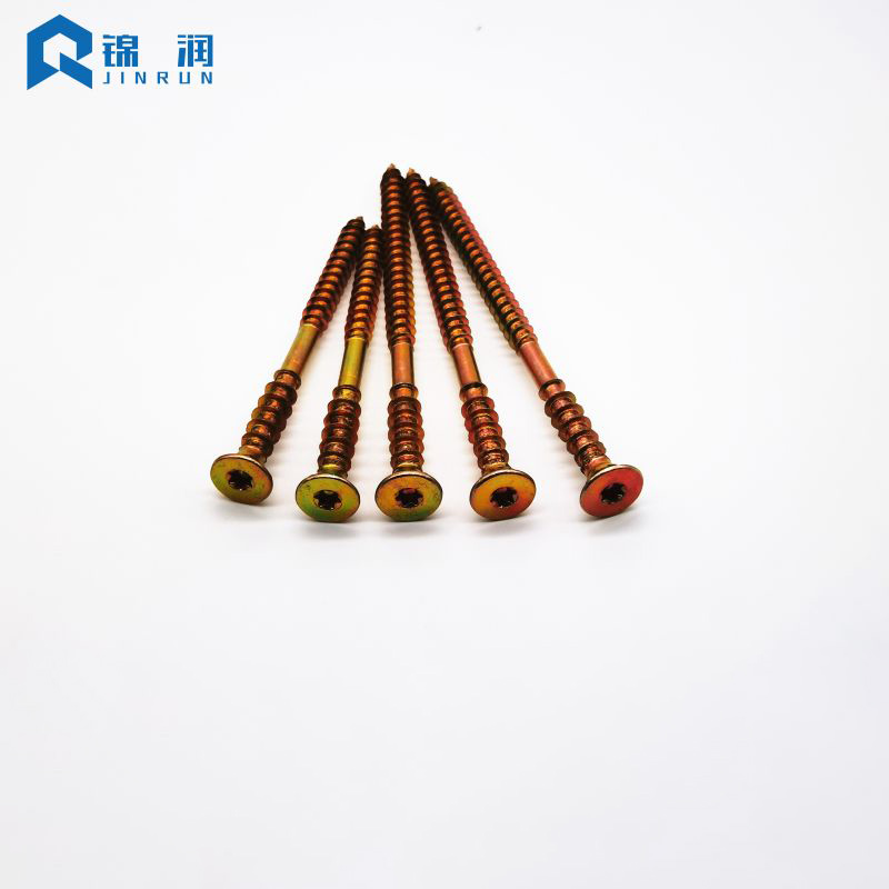 Torx Double Flat Head Chipboard Screws Full Thread Yellow Zinc Plated
