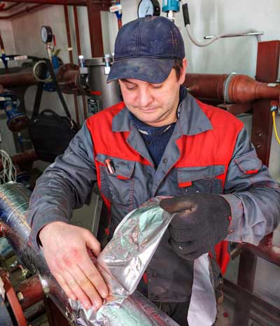 Pipe insulation with Aluminum foil