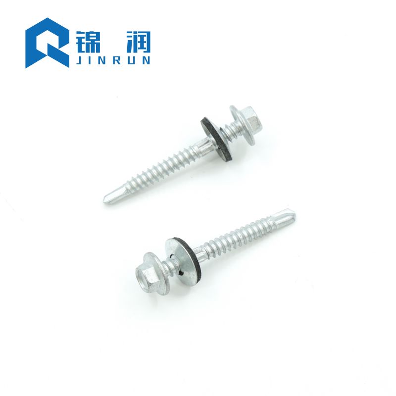 Hex Flange Head Self Drilling Screw With Knurling Two Thrad Ruspert