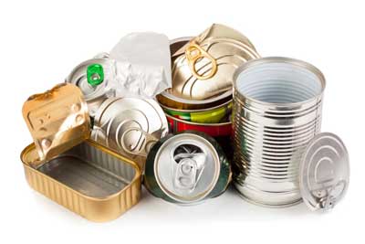 Packaging made of Aluminium for the food sector Cans made of Aluminium foil